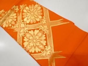 アンティーク　花模様織り出し名古屋帯（着用可）